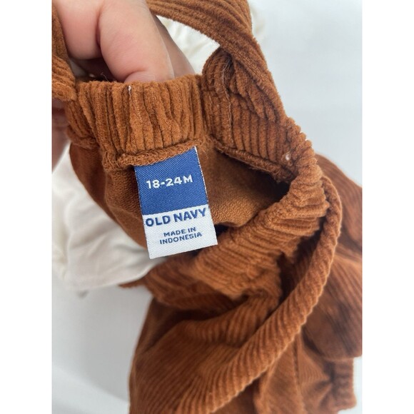 Ruffle Corduroy Romper Brown One Piece Set Holiday Fall 18-24 Month - Picture 7 of 14